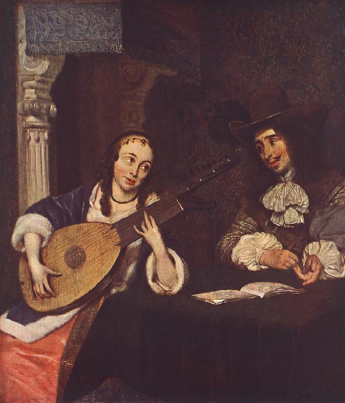 TERBORCH, Gerard Woman Playing the Lute st oil painting picture